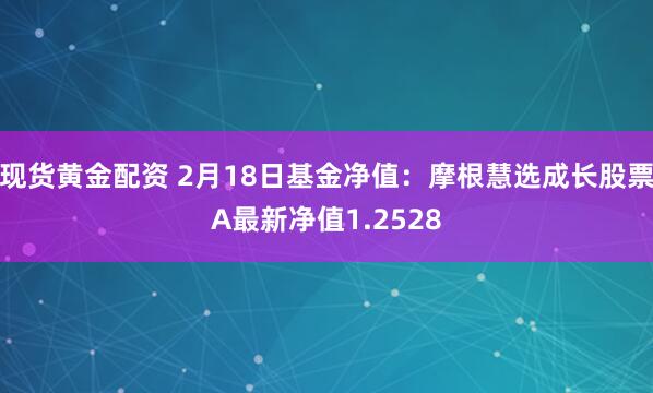 现货黄金配资 2月18日基金净值：摩根慧选成长股票A最新净值1.2528