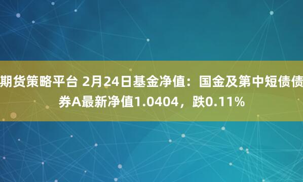 期货策略平台 2月24日基金净值：国金及第中短债债券A最新净值1.0404，跌0.11%